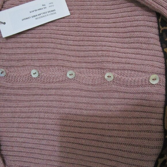 NWT Designer Violeta e Federico girls knit dress sz 10 pink grey leopard Spain - Picture 8 of 15